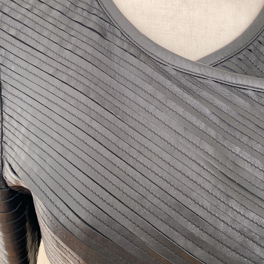 Designer Black Leather Jacket. - image 3